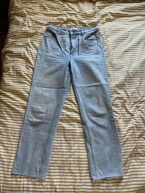 Abercrombie & Fitch Light Blue Distressed High-Rise Women's Jeans